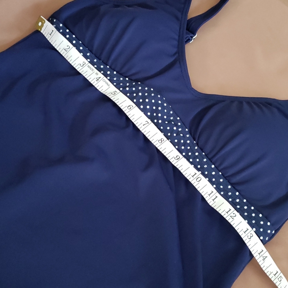 Venus Navy Tankini Top Woman Size 8 - Picture 3 of 8